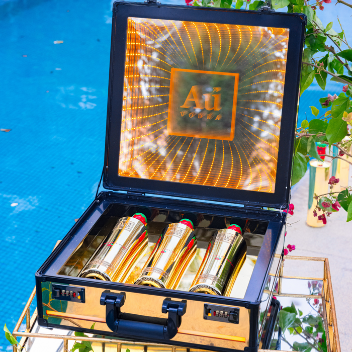 Au Vodka Gold Light Up Case