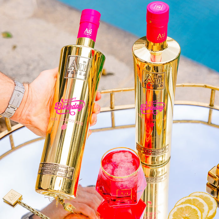 Au Vodka Happy Birthday Print Bottle
