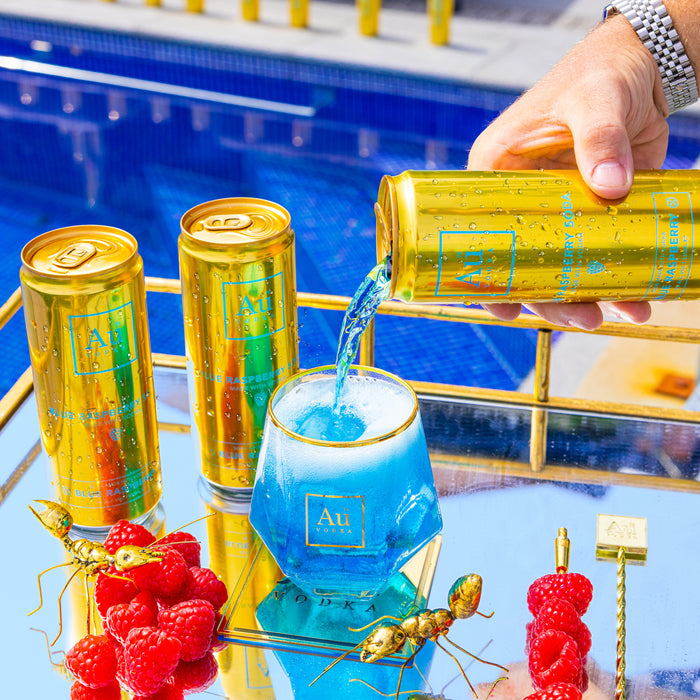 Au Vodka Blue Raspberry Pre-Mixed Cans - 12 Pack