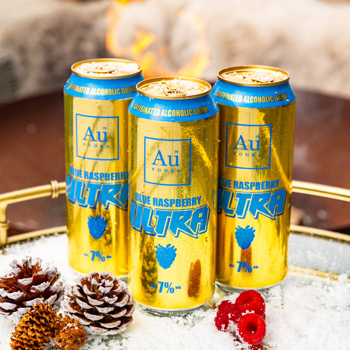 Au Vodka Blue Raspberry Ultra Cans - 12 Pack
