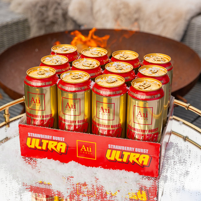 Au Vodka Strawberry Burst Ultra Cans - 12 Pack