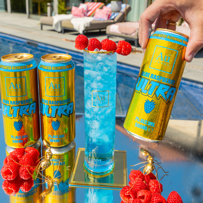 Au Vodka Blue Raspberry Ultra Cans - 12 Pack
