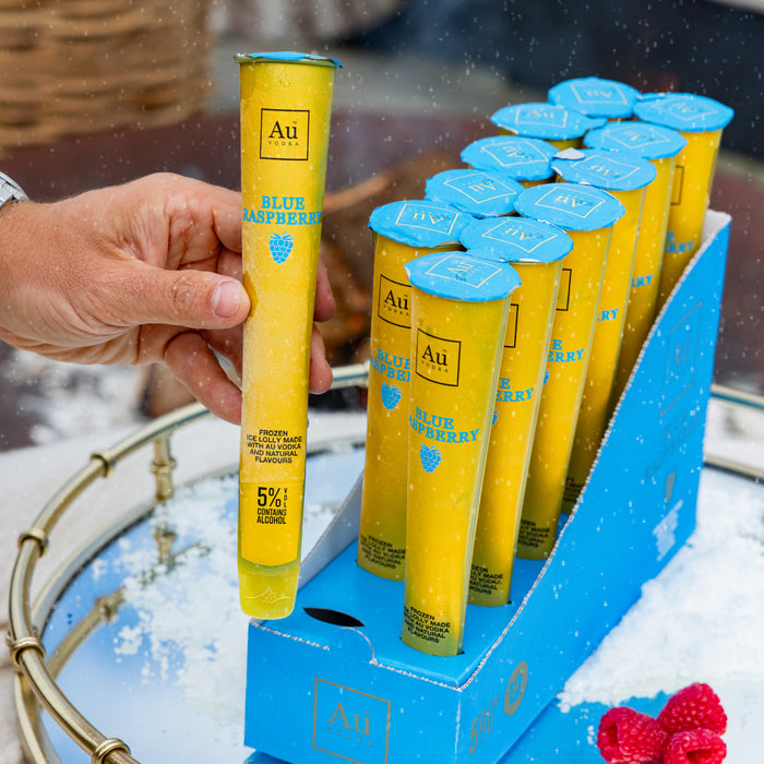 Au Vodka Blue Raspberry Ice Lollies - 12 Pack