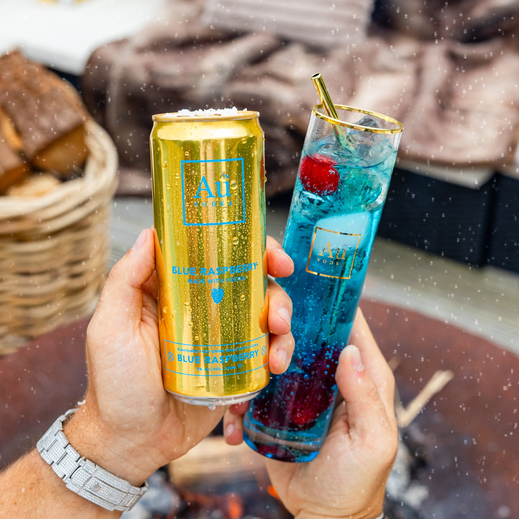 Blue Raspberry Cans Blue Raspberry Pre-Mixed Vodka Cans - Au Vodka