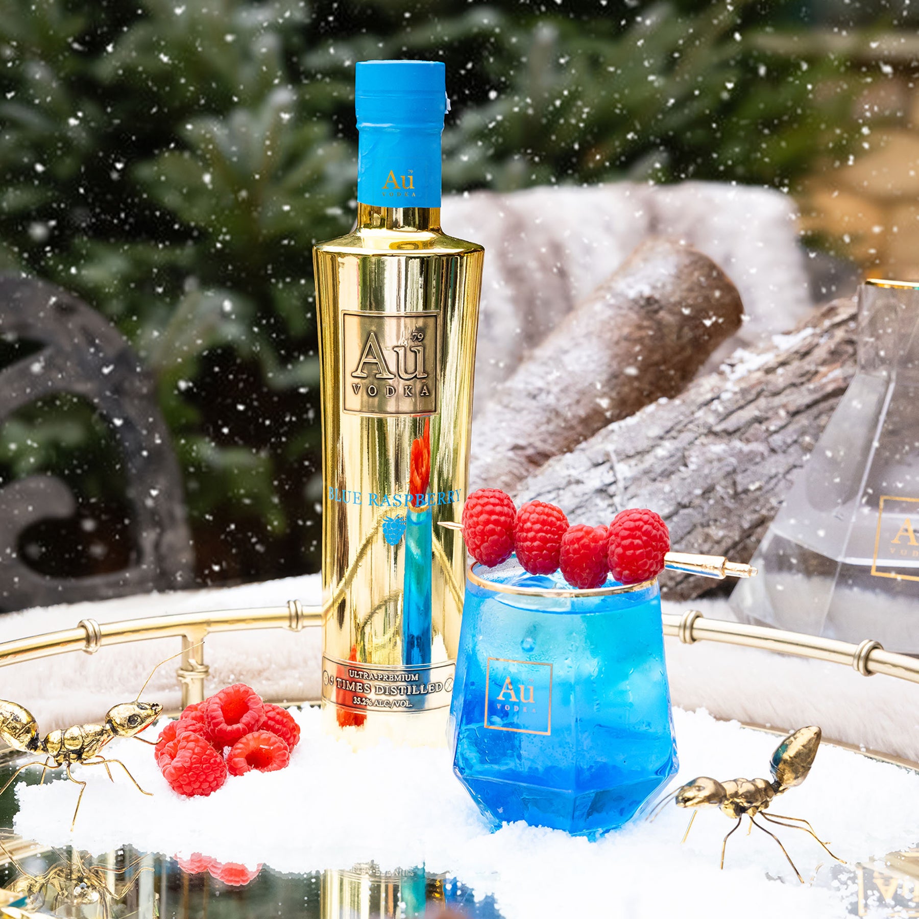 Au Vodka Blue Raspberry 35cl - Au Vodka