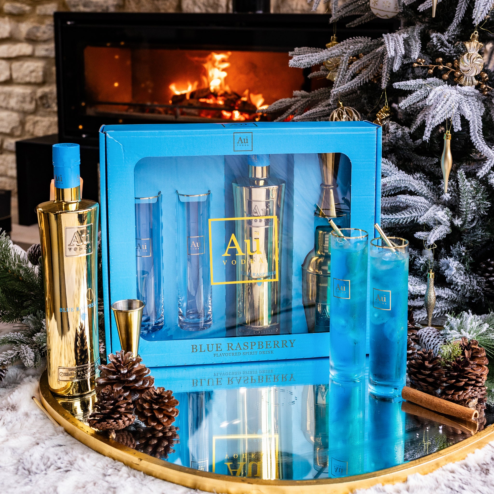 Blue Raspberry Cocktail Gift Set - Au Vodka