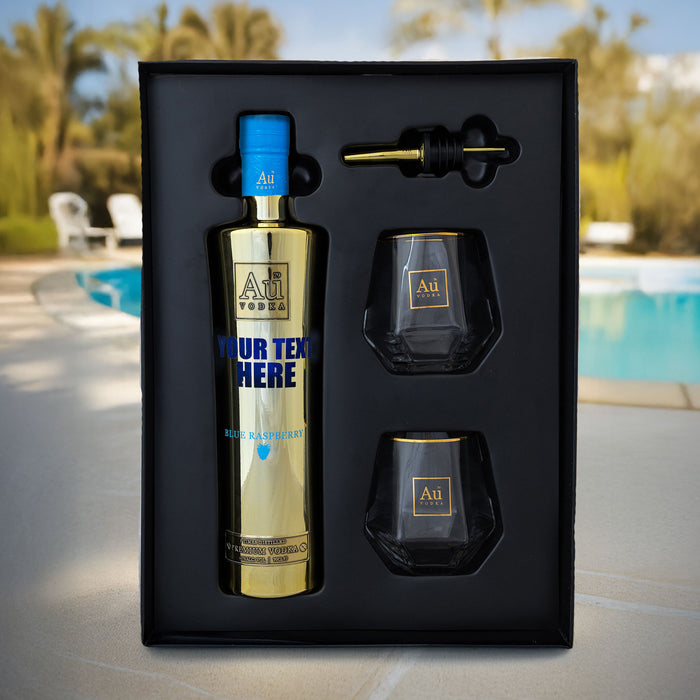 Engraved Au Vodka Gift Pack - Blue Raspberry