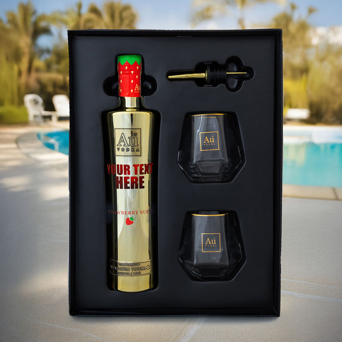 Engraved Au Vodka Gift Pack - Strawberry Burst