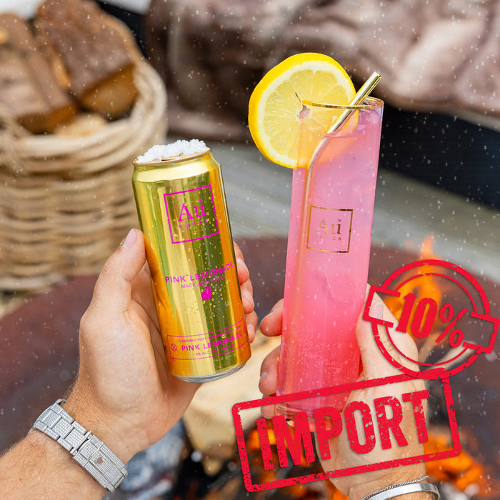 Au Vodka Pink Lemonade Pre-Mixed 10% Import Cans - Case Of 12