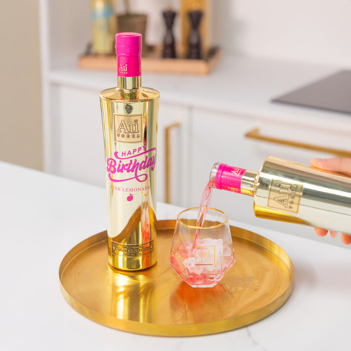 Au Vodka Happy Birthday Print Bottle